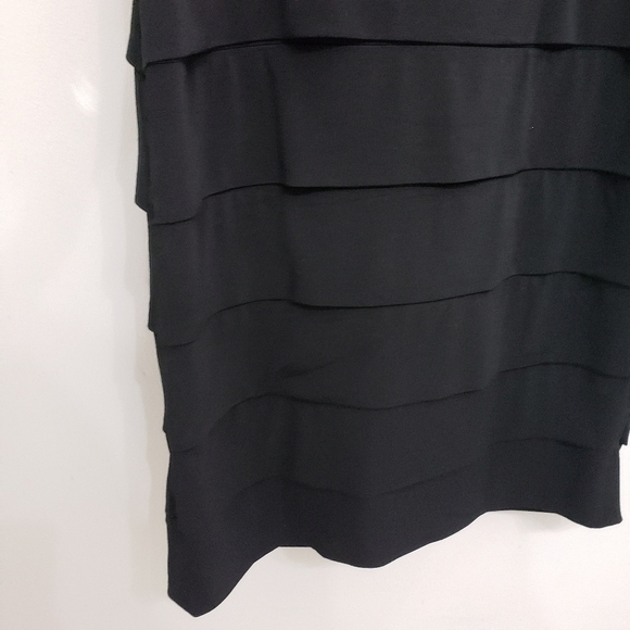 Studio Y Tiered Sequined Black Fitted Dress Sz M - Picture 6 of 8